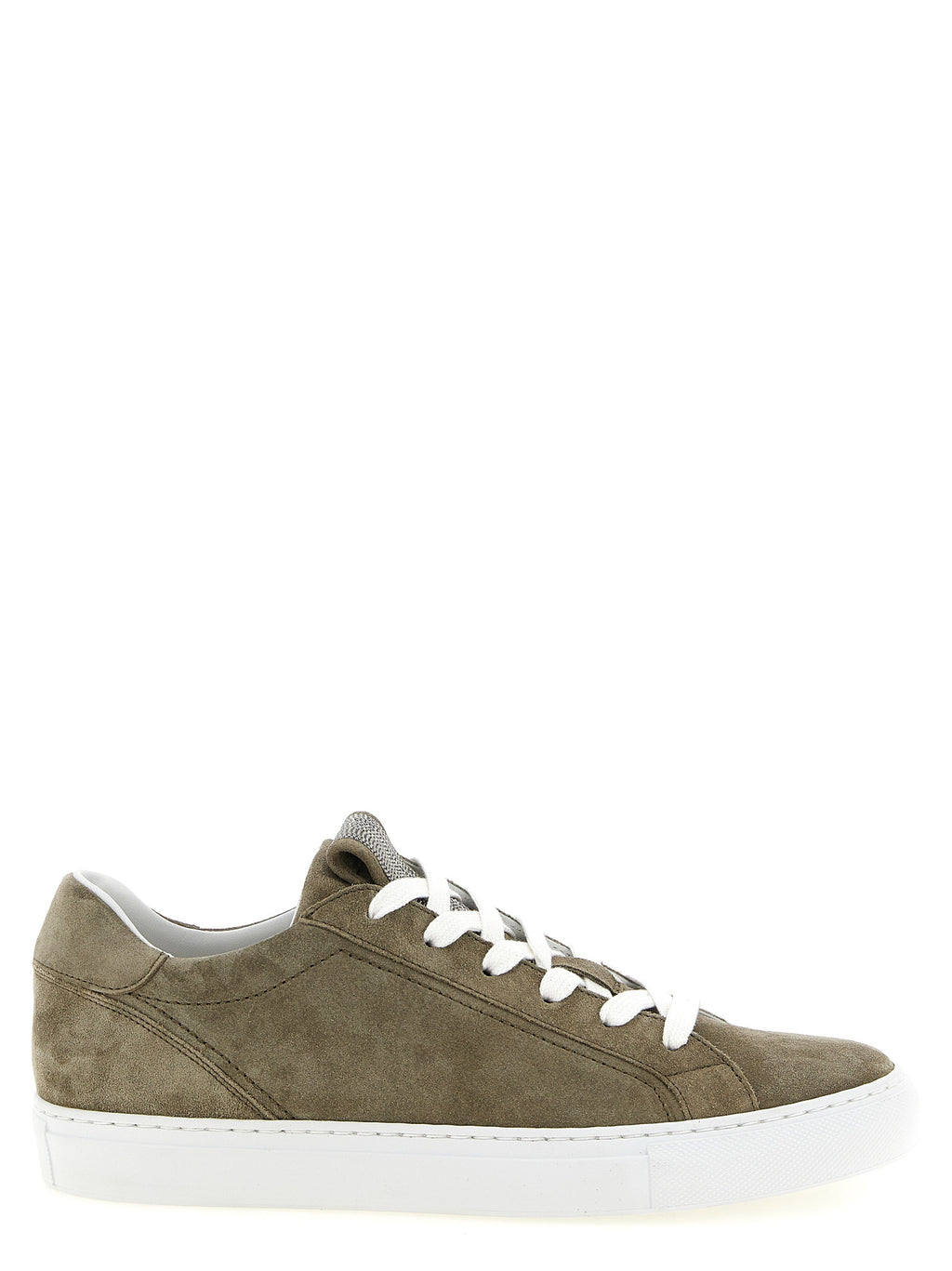 Graue Kalbsleder Low-Top-Sneaker