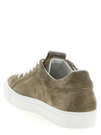 Graue Kalbsleder Low-Top-Sneaker