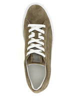 Graue Kalbsleder Low-Top-Sneaker
