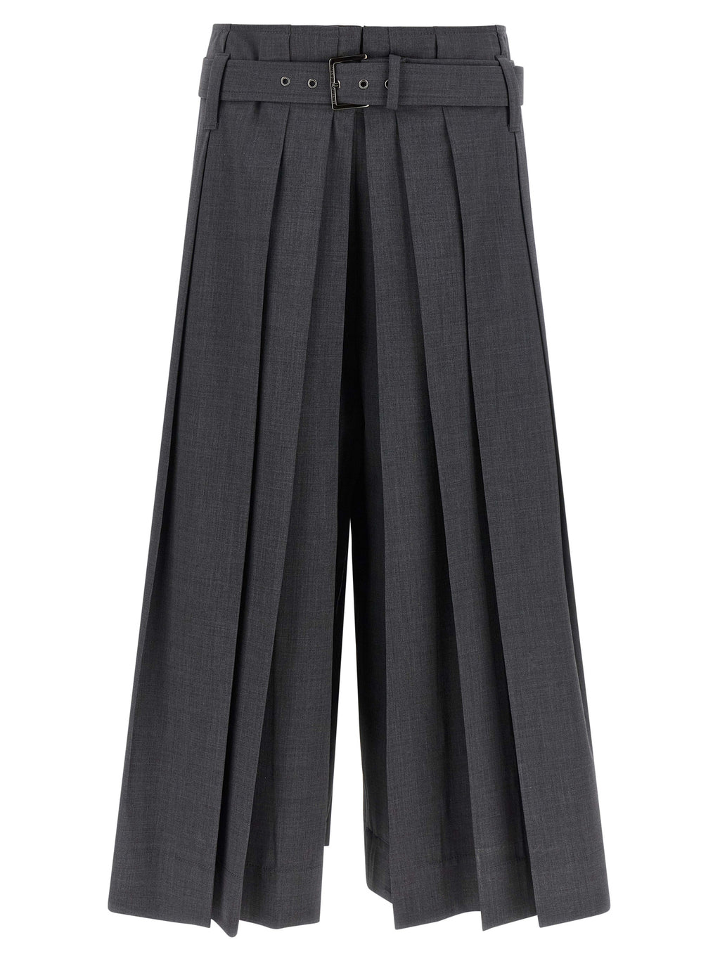 Graue Bermuda-Shorts aus reiner Schurwolle
