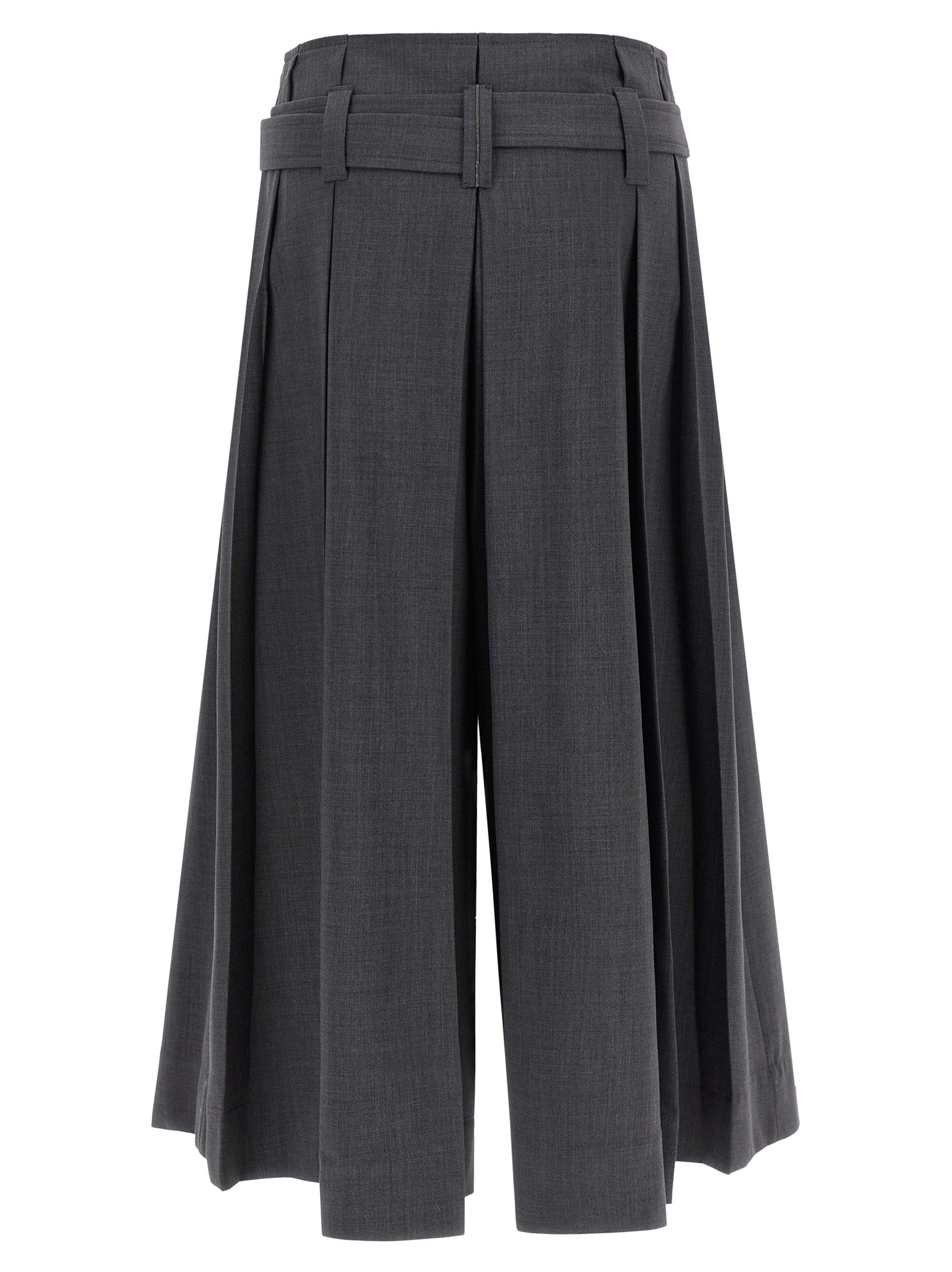 Graue Bermuda-Shorts aus reiner Schurwolle