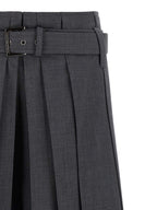 Graue Bermuda-Shorts aus reiner Schurwolle