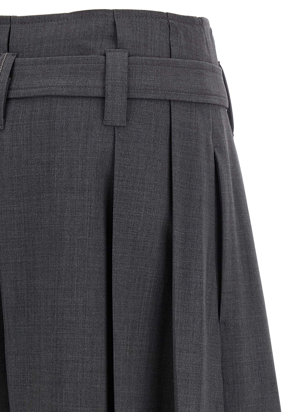Graue Bermuda-Shorts aus reiner Schurwolle