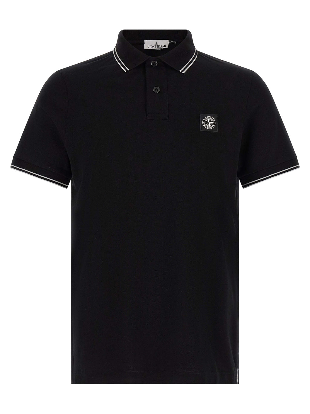 Schwarzes Baumwoll-Poloshirt