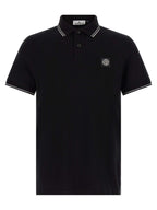 Schwarzes Baumwoll-Poloshirt