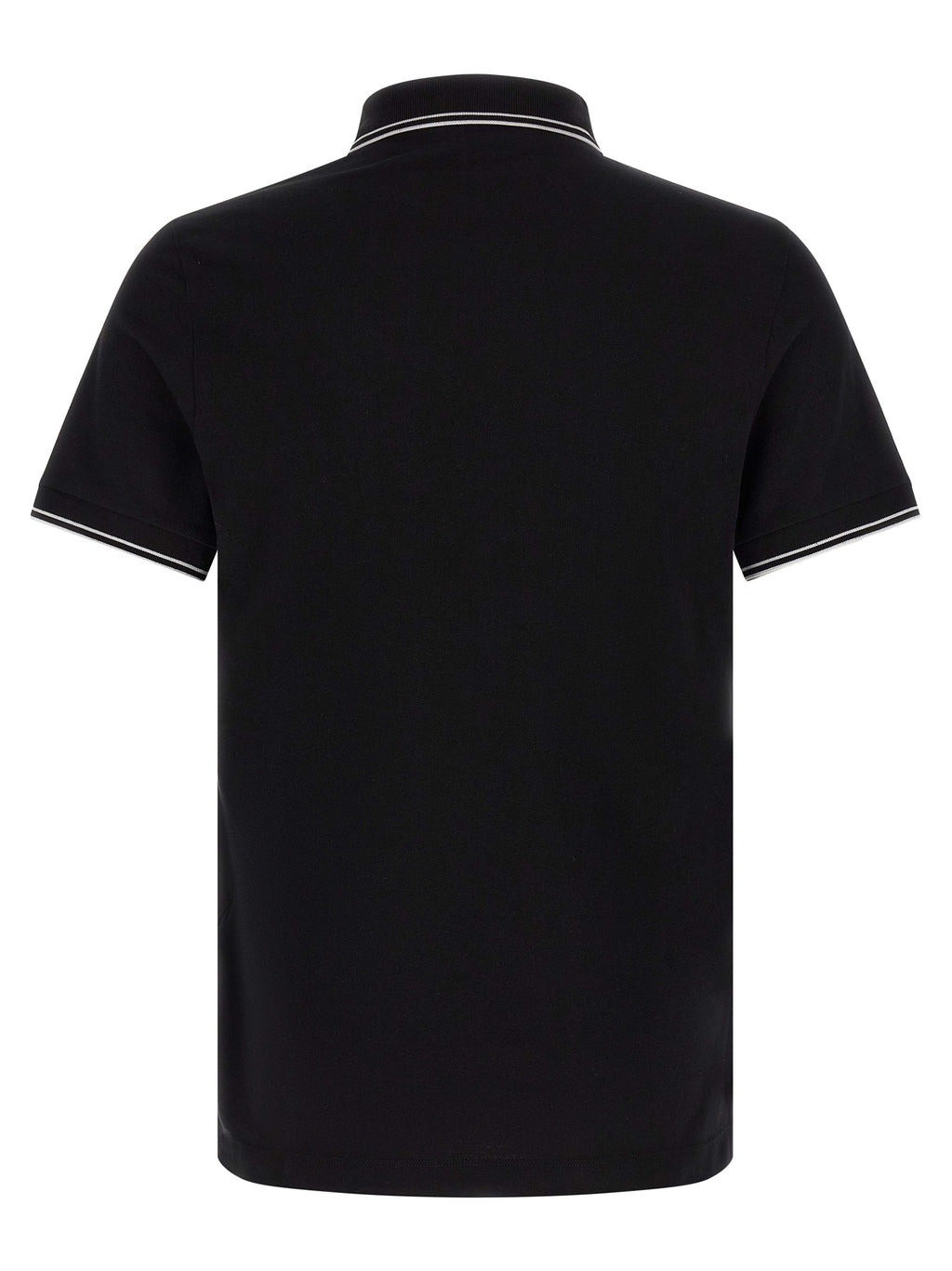 Schwarzes Baumwoll-Poloshirt