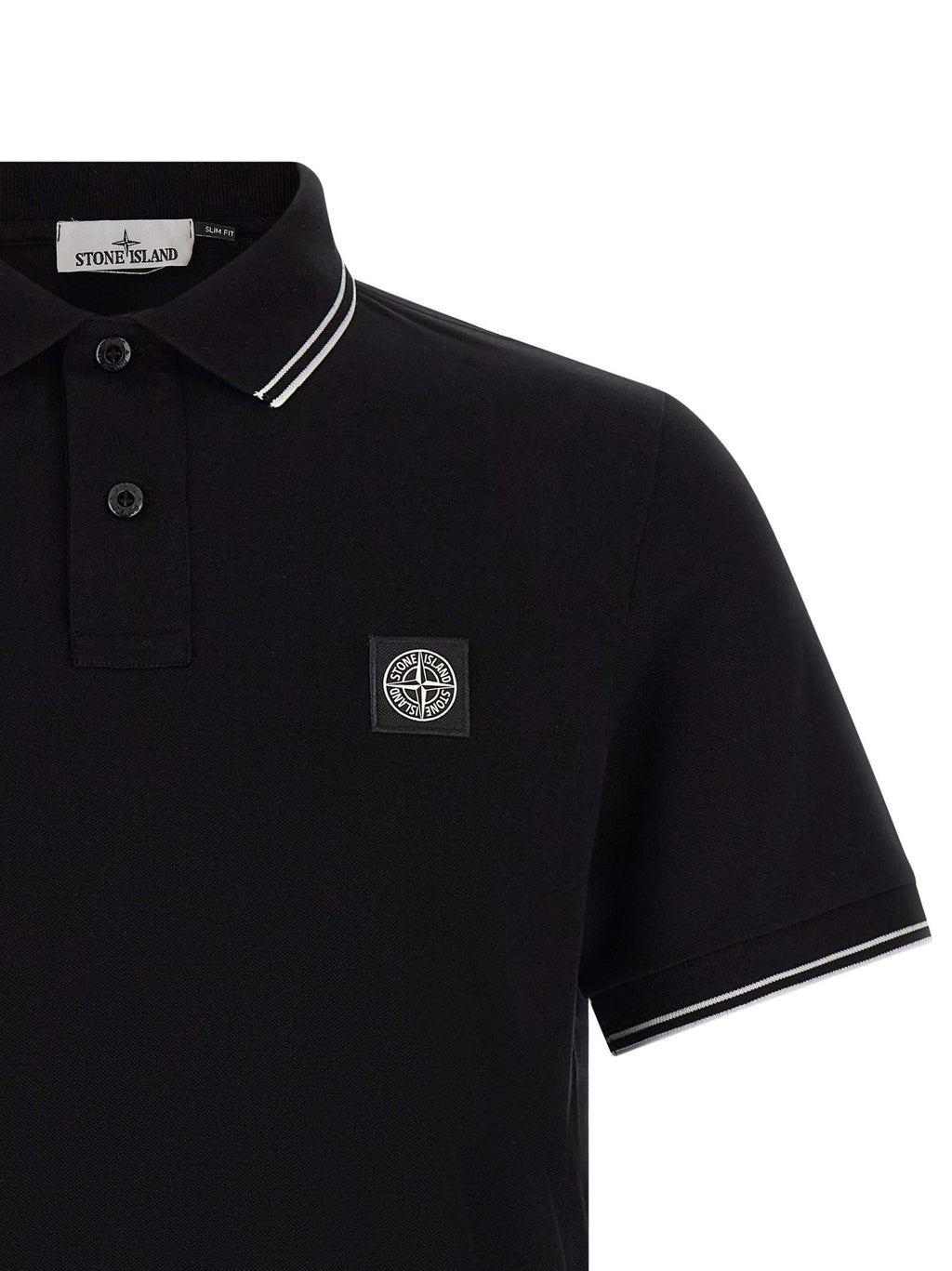 Schwarzes Baumwoll-Poloshirt