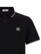Schwarzes Baumwoll-Poloshirt
