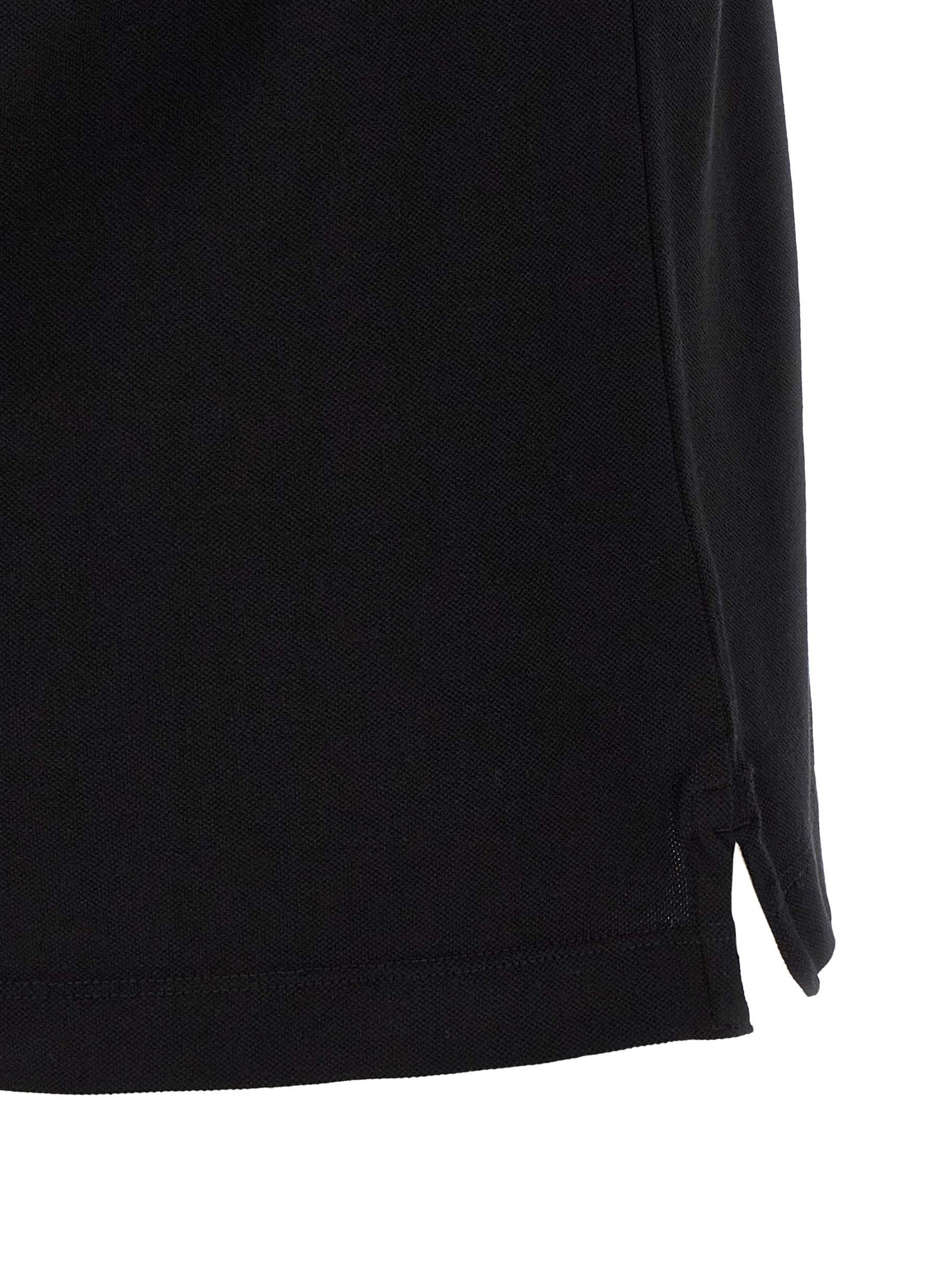 Schwarzes Baumwoll-Poloshirt