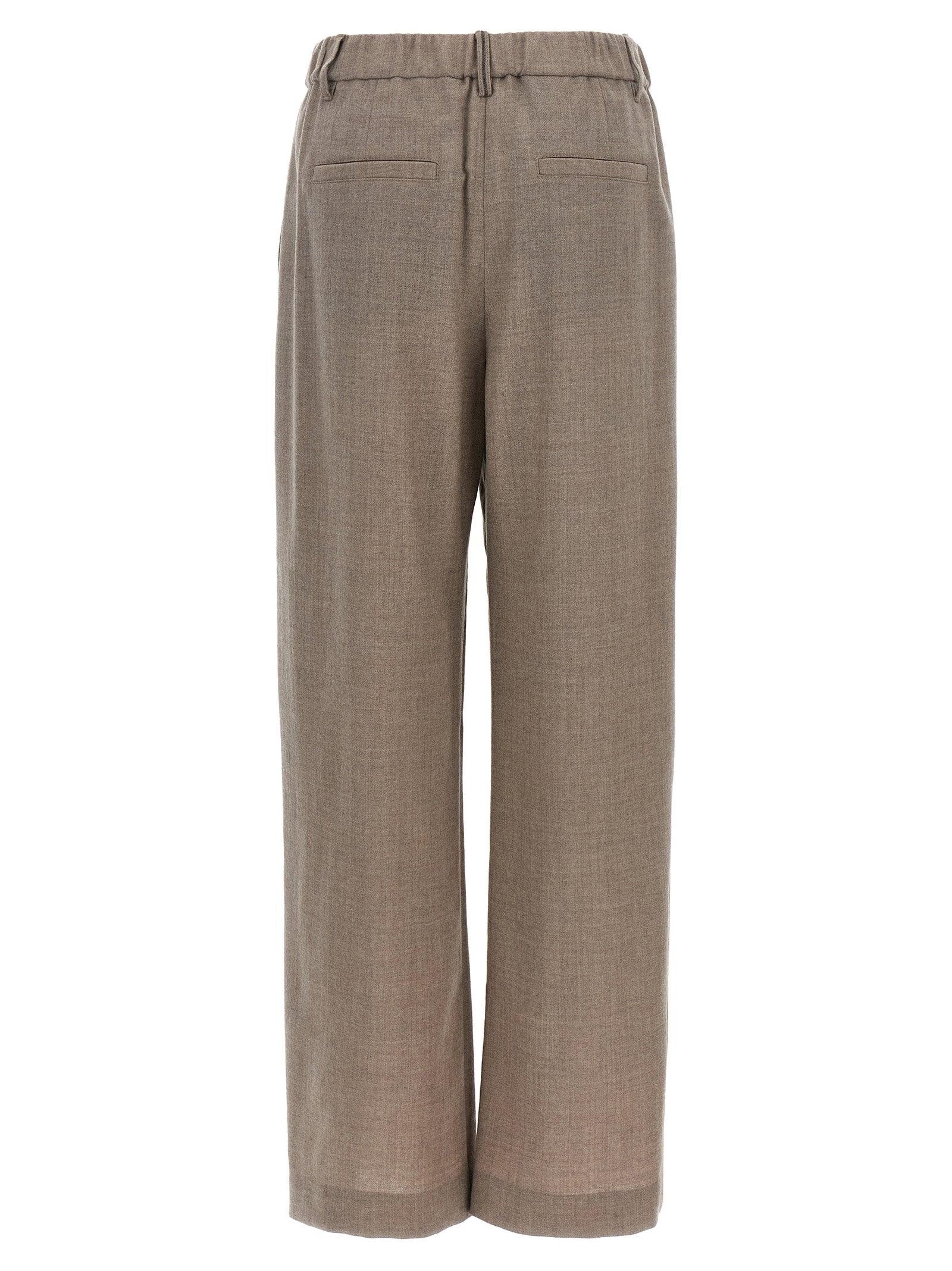 Weiße Freizeithose aus reiner Schurwolle