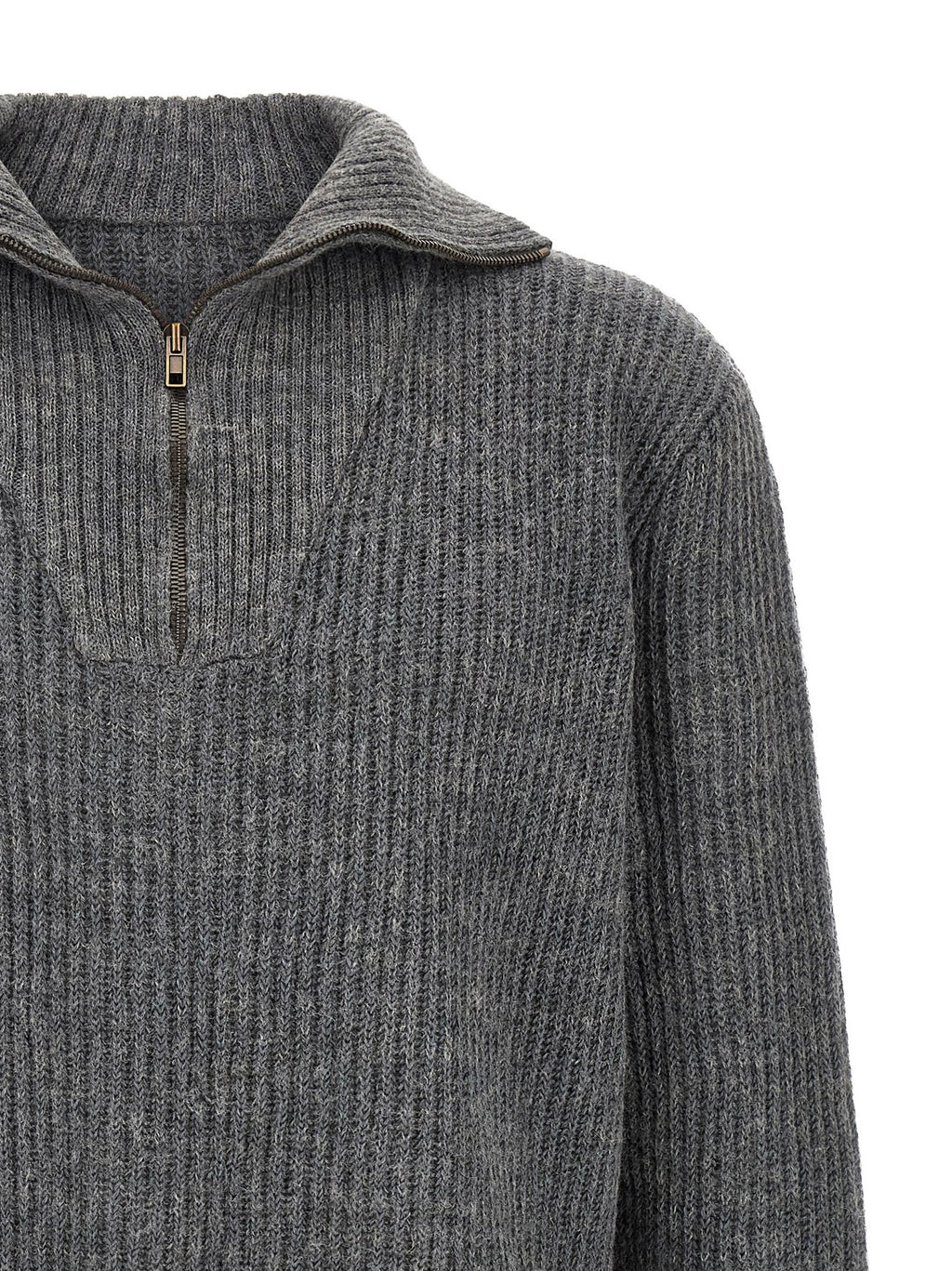 Grauer Leinen-Cardigan