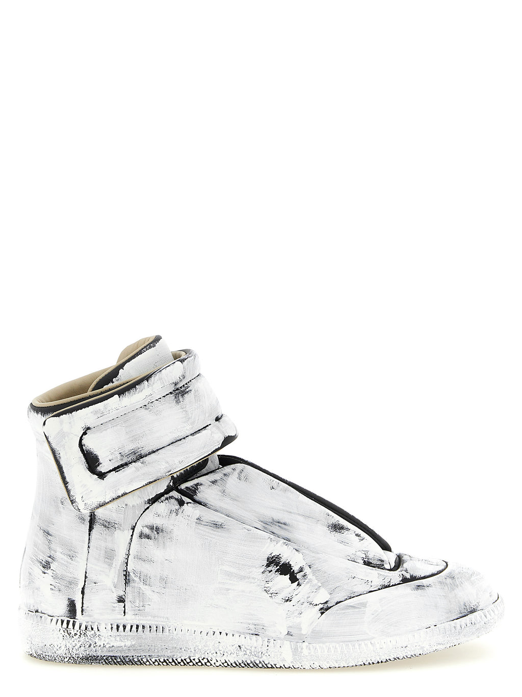 Zweifarbige Kalbsleder-Sneaker im Athletic-Stil