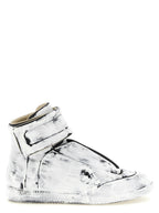 Zweifarbige Kalbsleder-Sneaker im Athletic-Stil