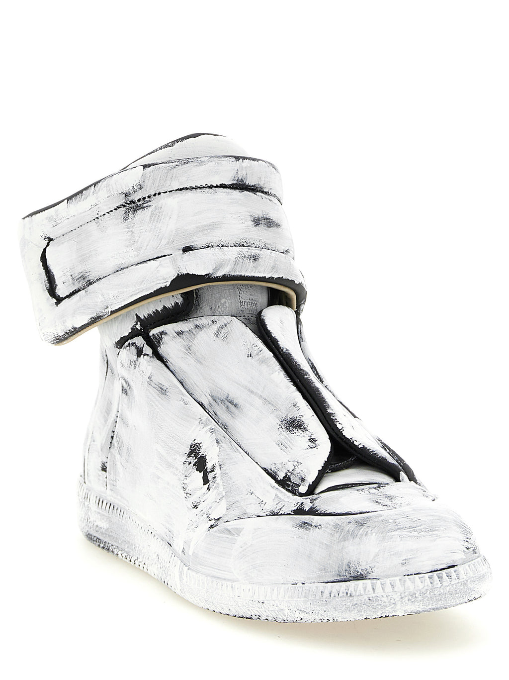 Zweifarbige Kalbsleder-Sneaker im Athletic-Stil