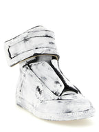 Zweifarbige Kalbsleder-Sneaker im Athletic-Stil
