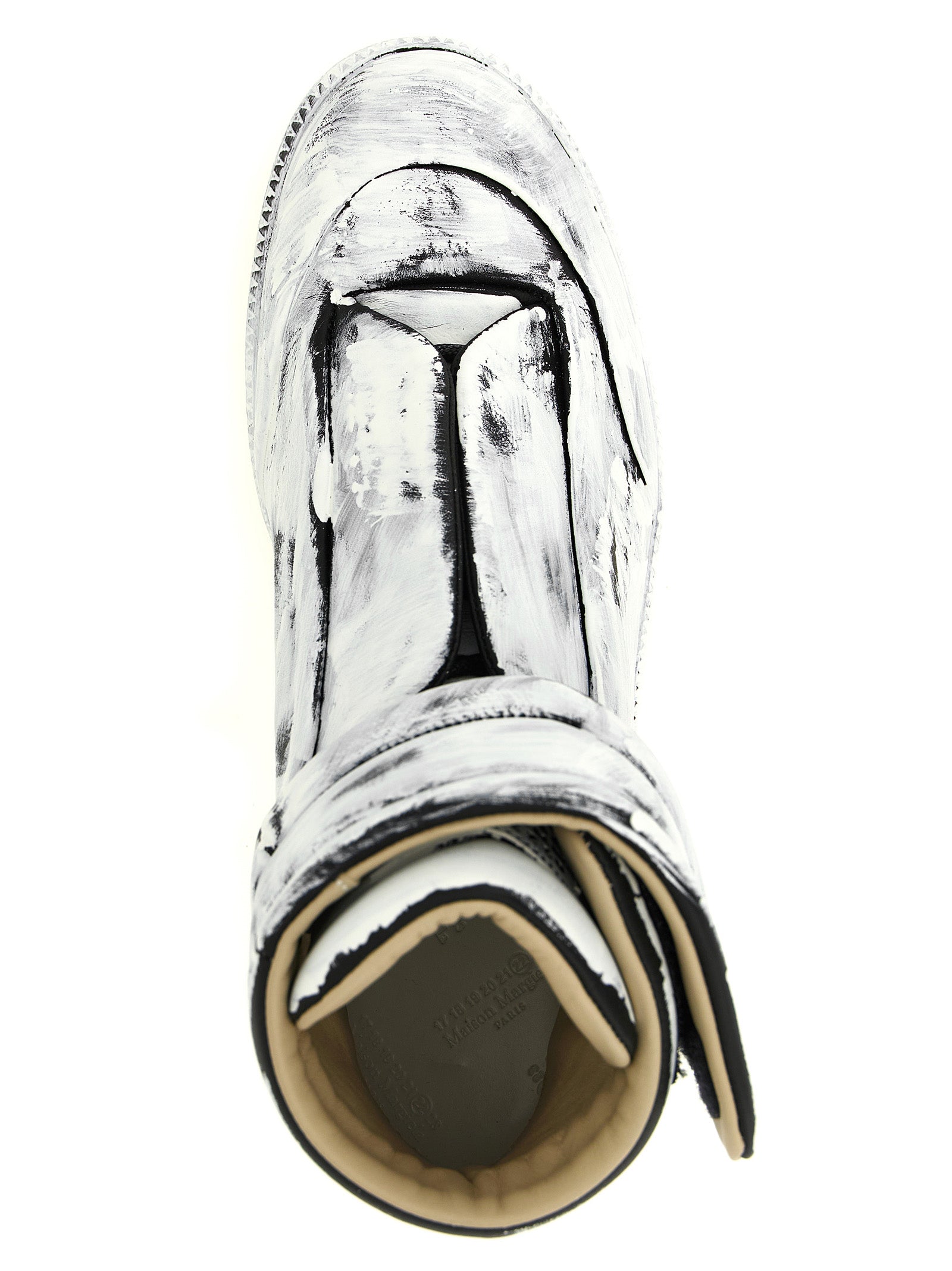 Zweifarbige Kalbsleder-Sneaker im Athletic-Stil