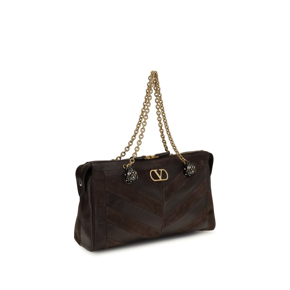 Braune Kalbsleder Bos Taurus Schultertasche