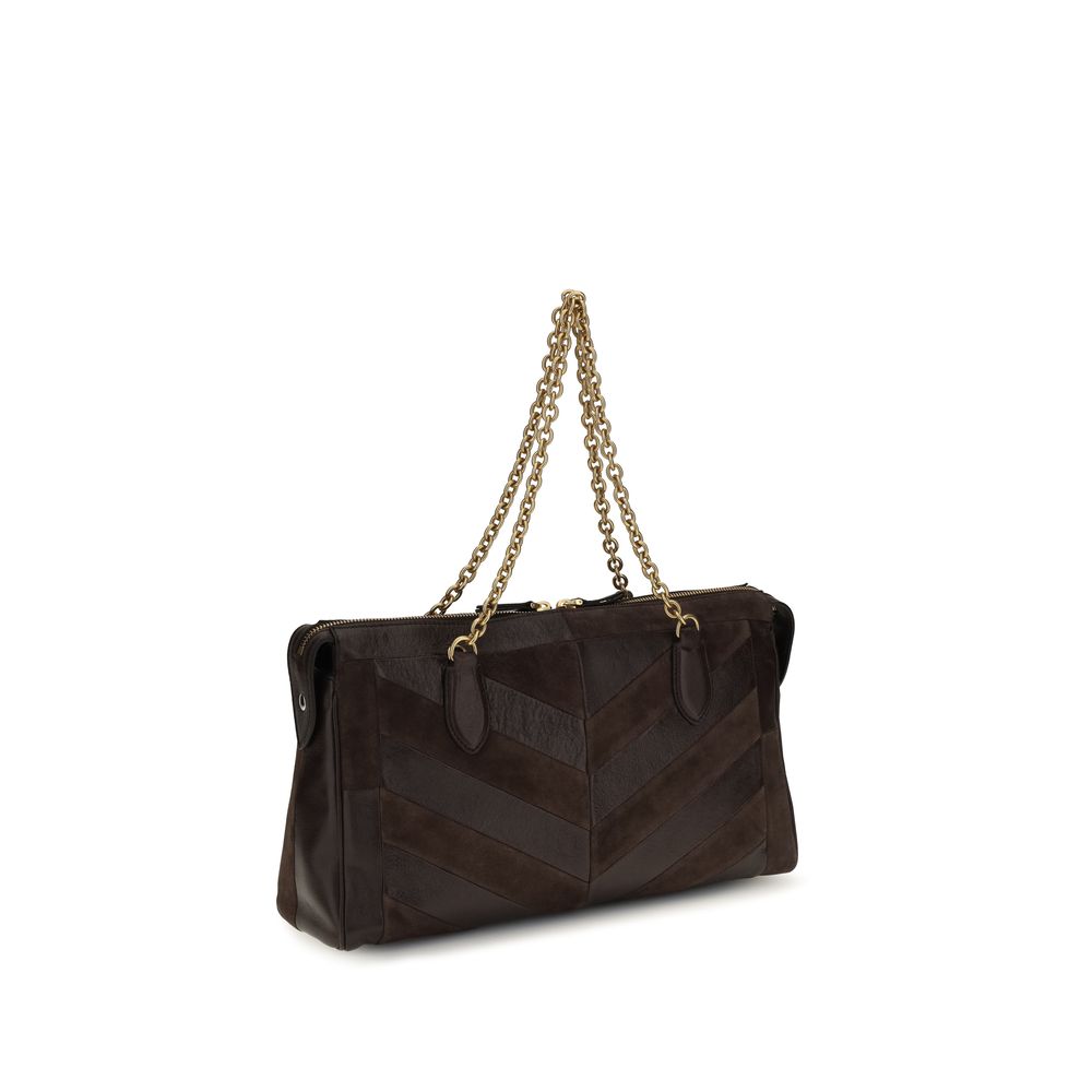Braune Kalbsleder Bos Taurus Schultertasche