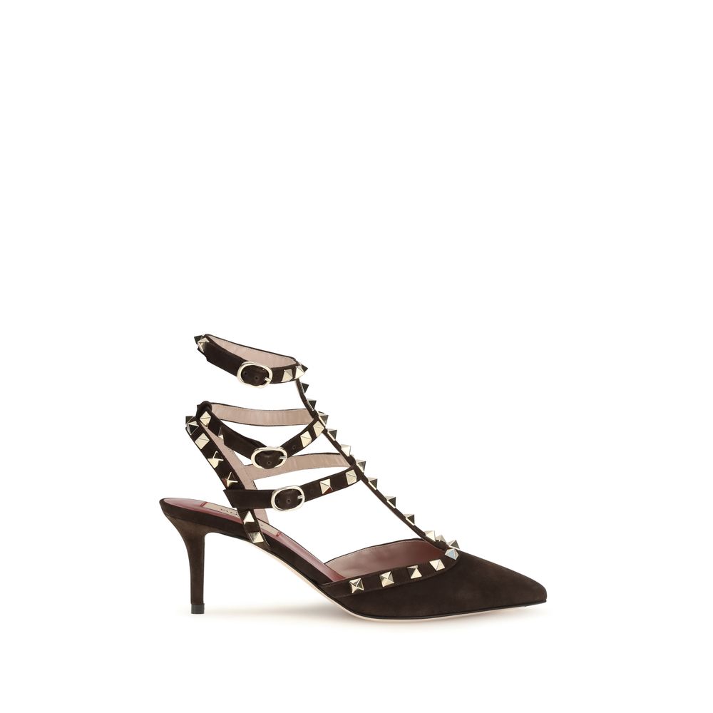 Braune Wildleder-Pumps mit hohem Absatz
