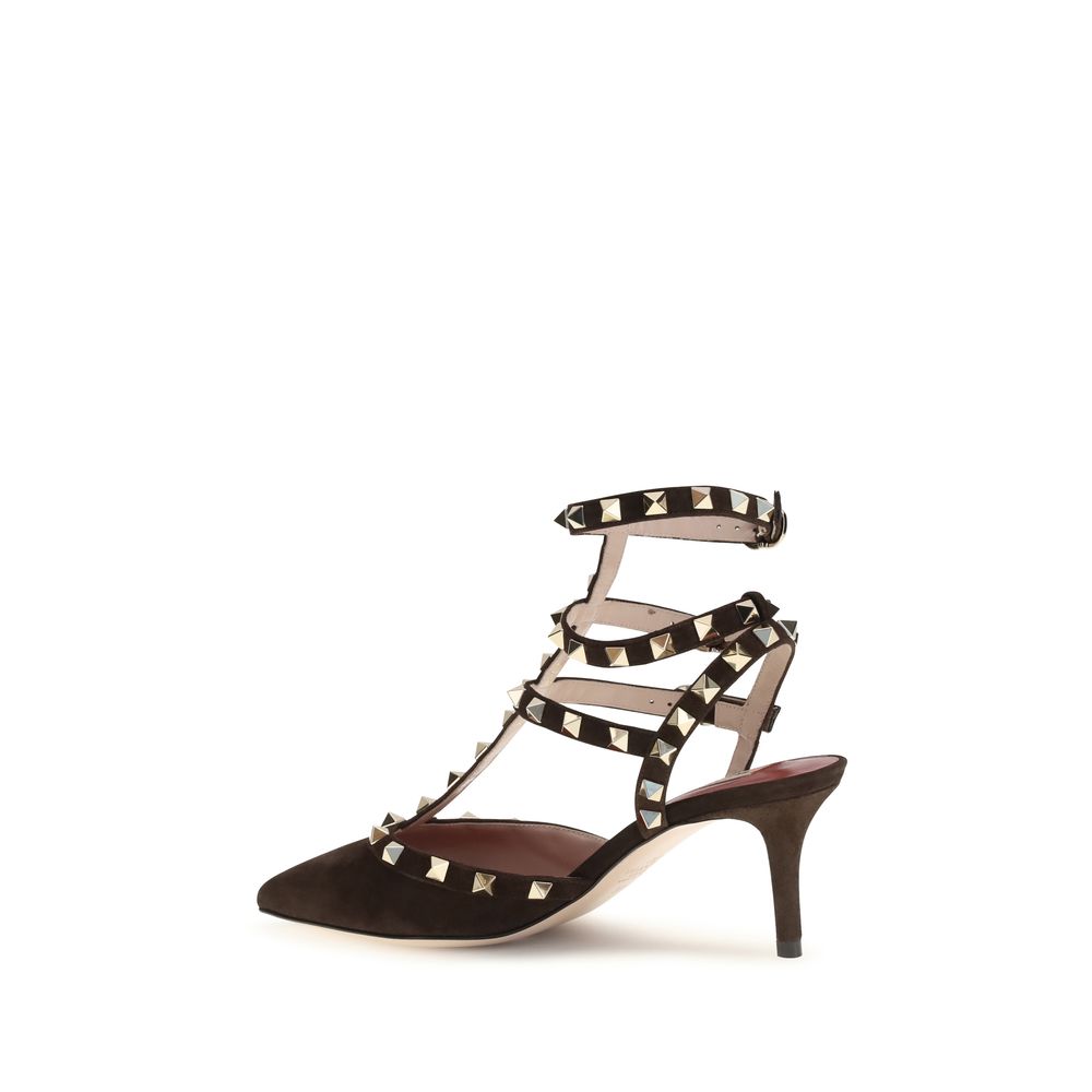 Braune Wildleder-Pumps mit hohem Absatz