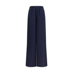 Blaue Seidenhose für die Freizeit