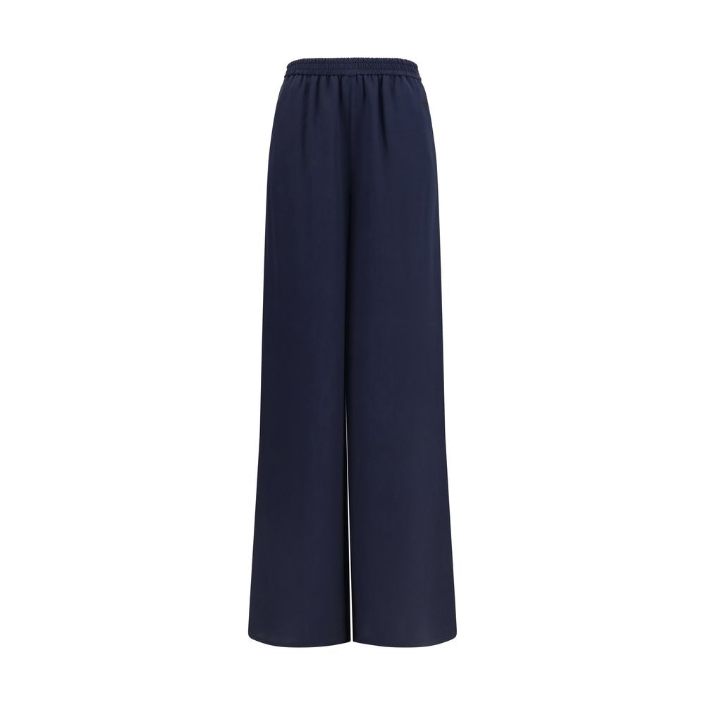 Blaue Seidenhose für die Freizeit
