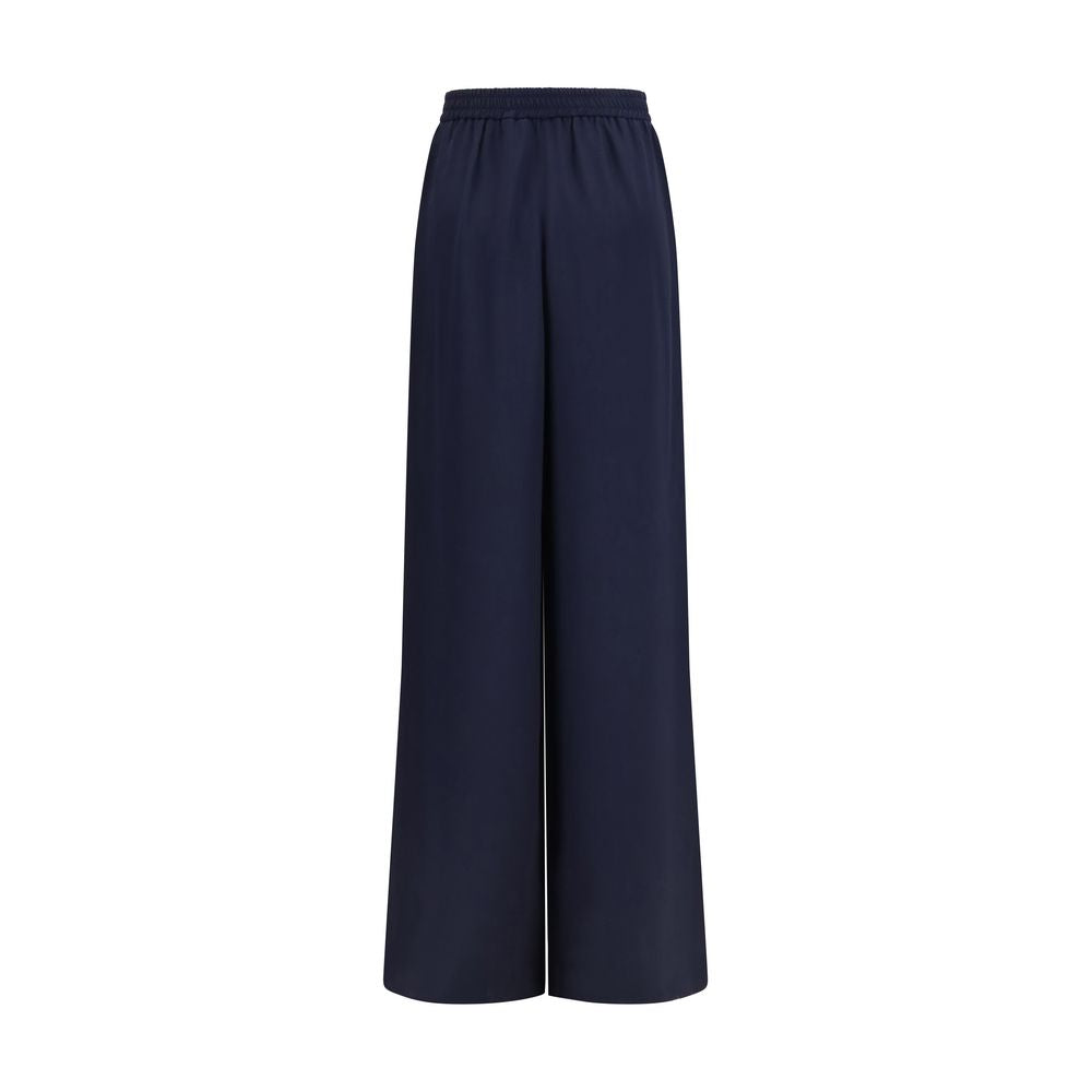 Blaue Seidenhose für die Freizeit