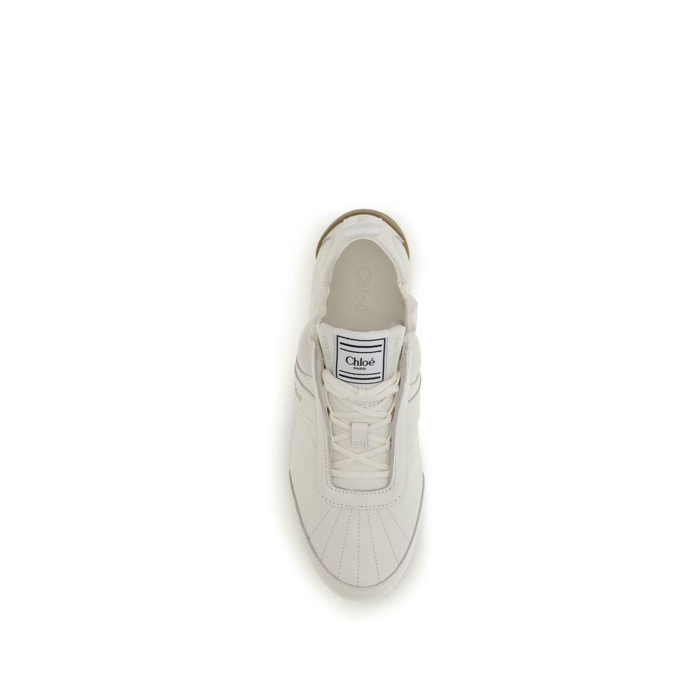 Beige Stoff-Sneaker