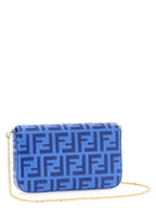 Kartenetui aus blauem Kalbsleder Fendi