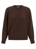Brauner Kaschmir-Strickjacke
