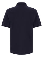 Blaues Baumwoll-Polohemd