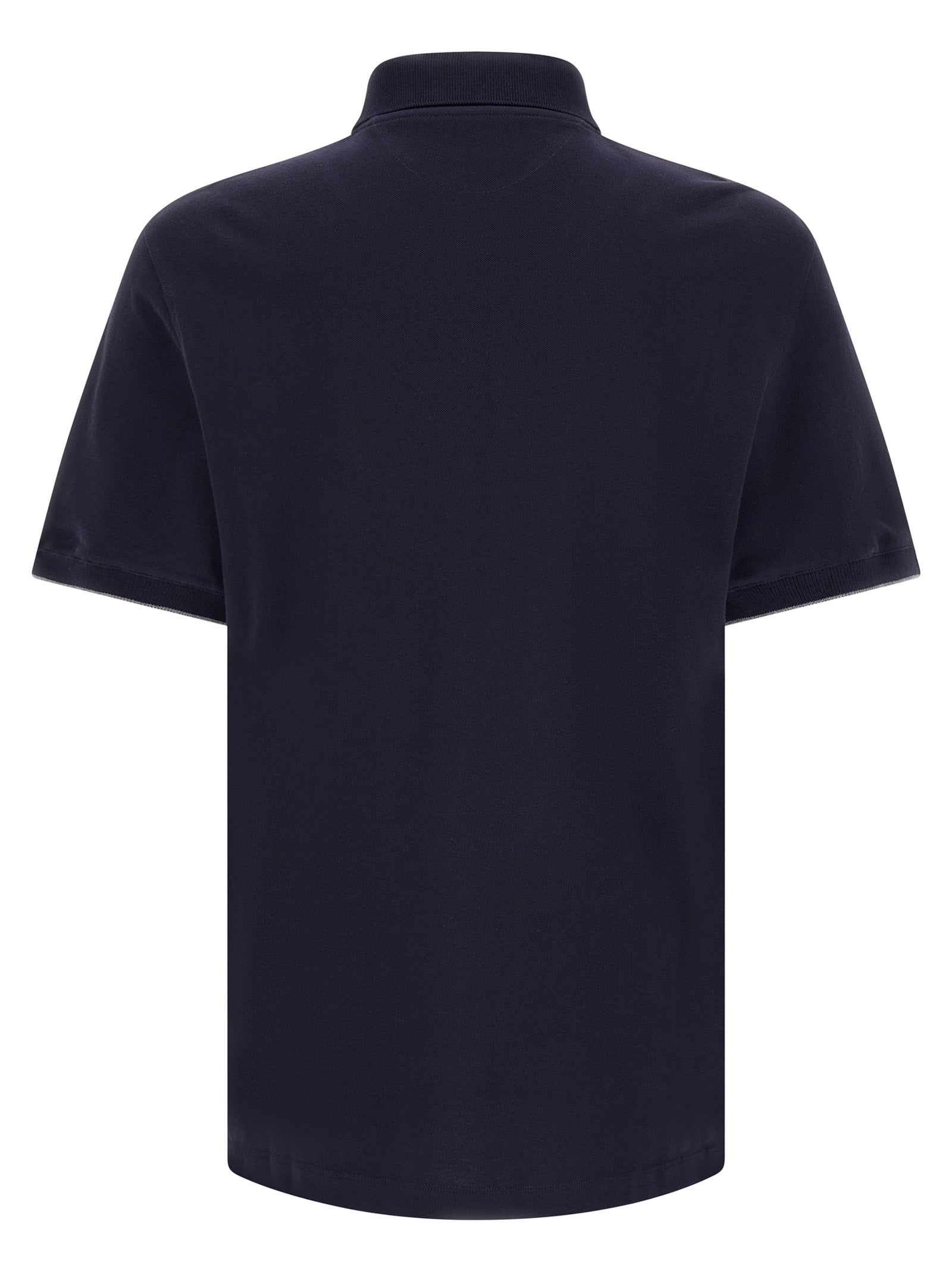 Blaues Baumwoll-Polohemd