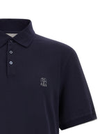 Blaues Baumwoll-Polohemd