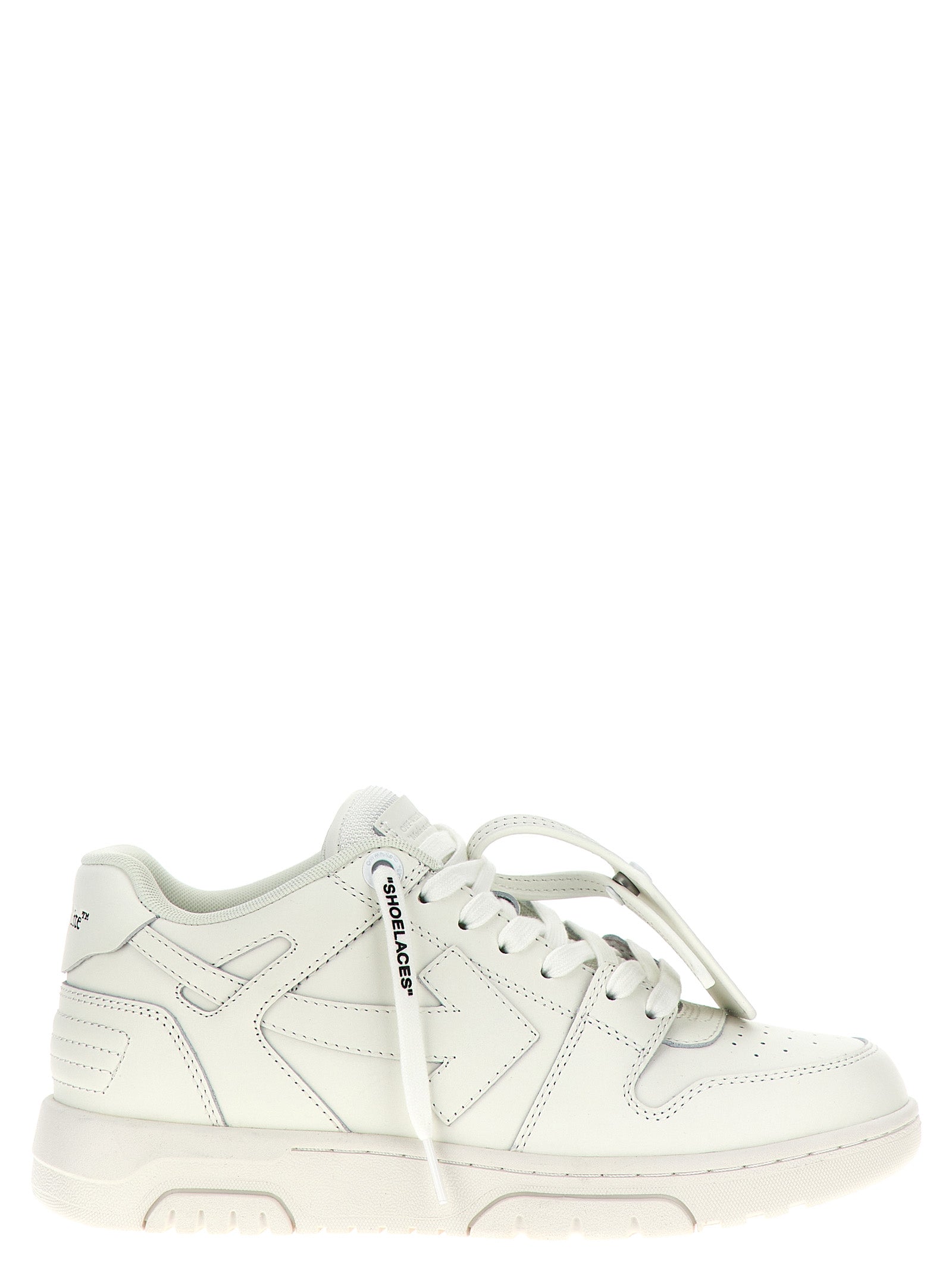 Weiße Kalbsleder Low-Top-Sneaker
