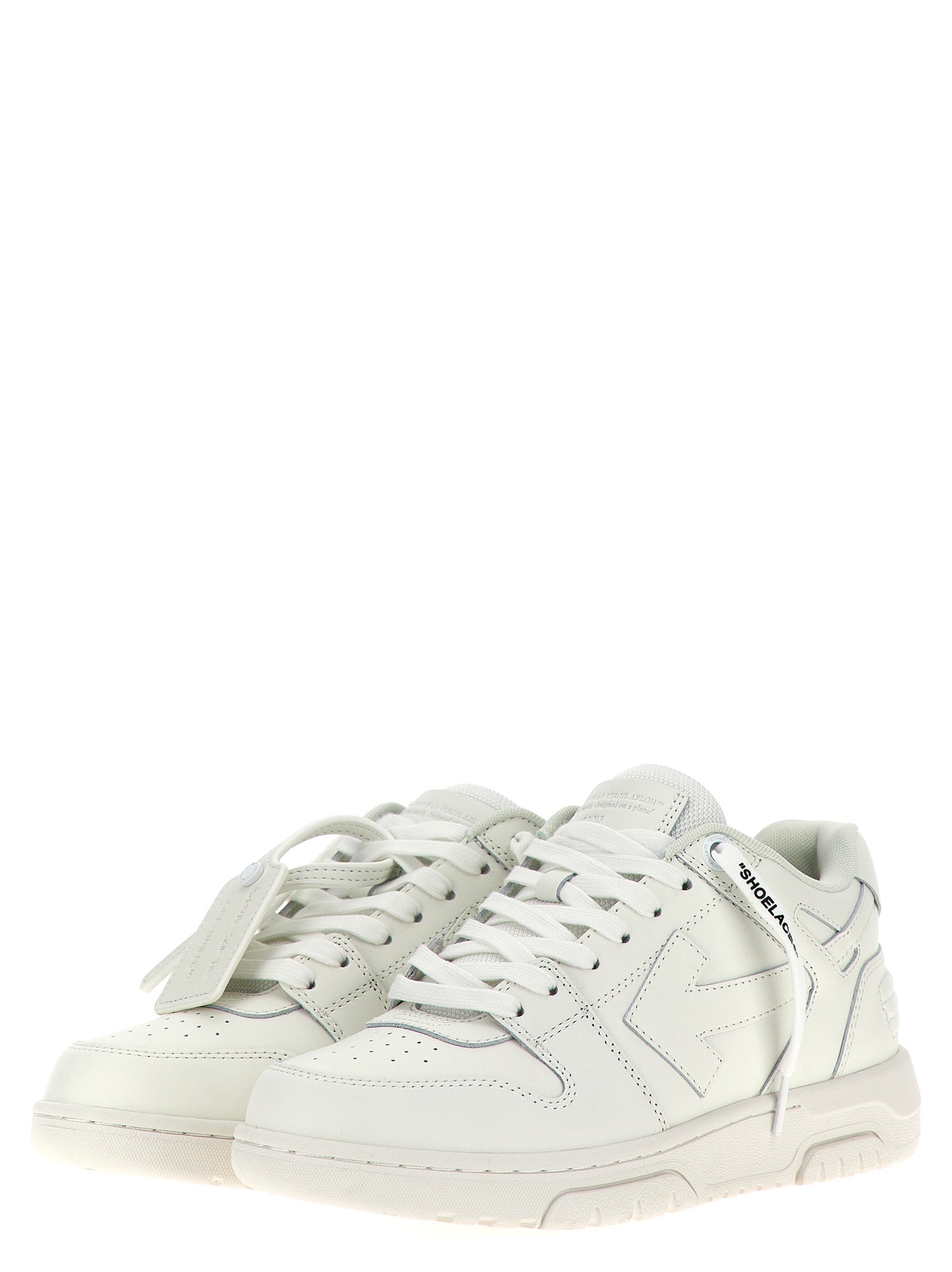 Weiße Kalbsleder Low-Top-Sneaker