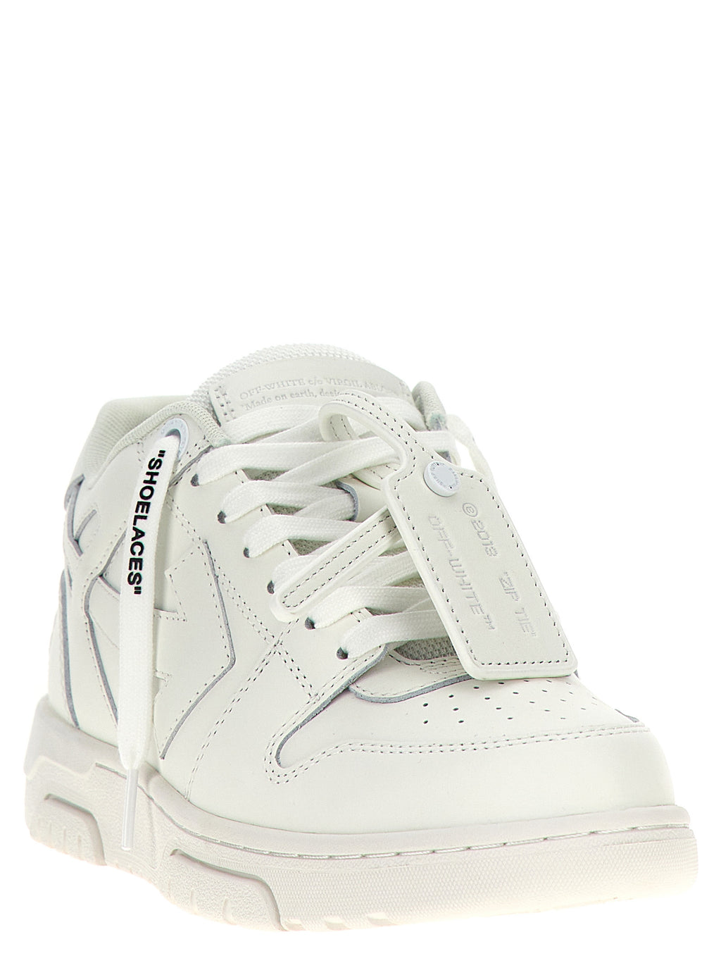 Weiße Kalbsleder Low-Top-Sneaker