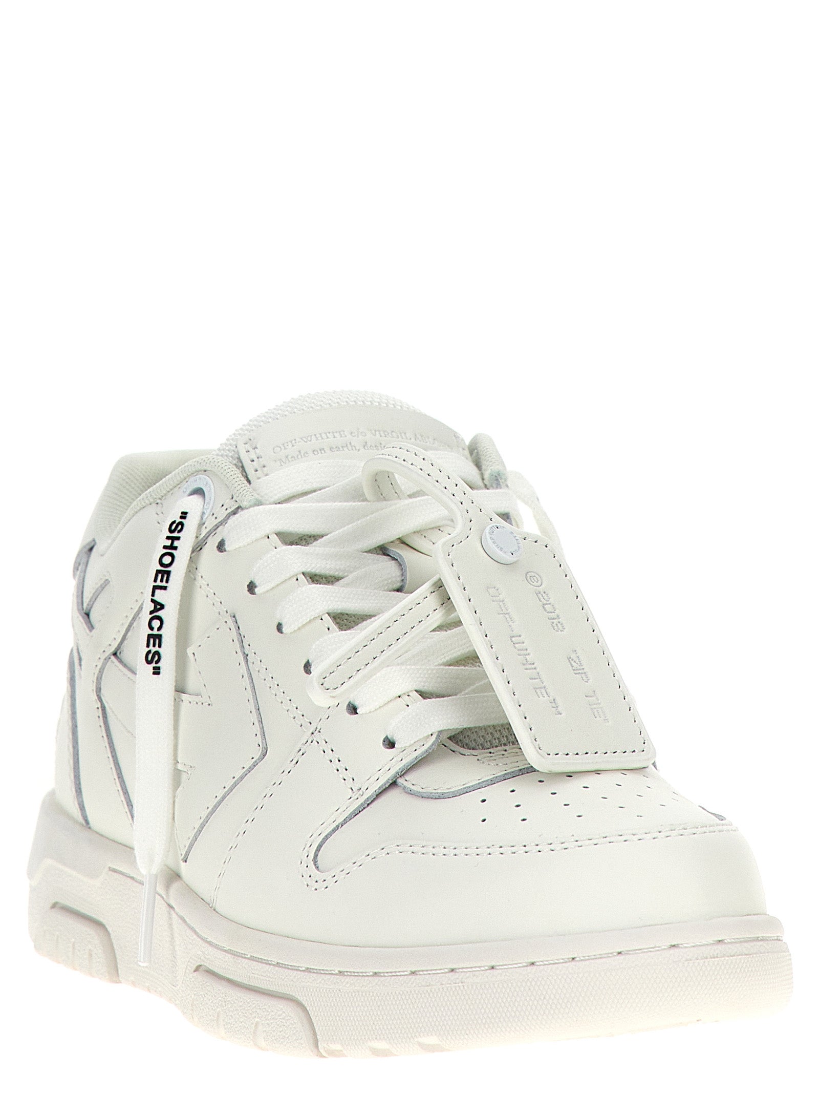 Weiße Kalbsleder Low-Top-Sneaker