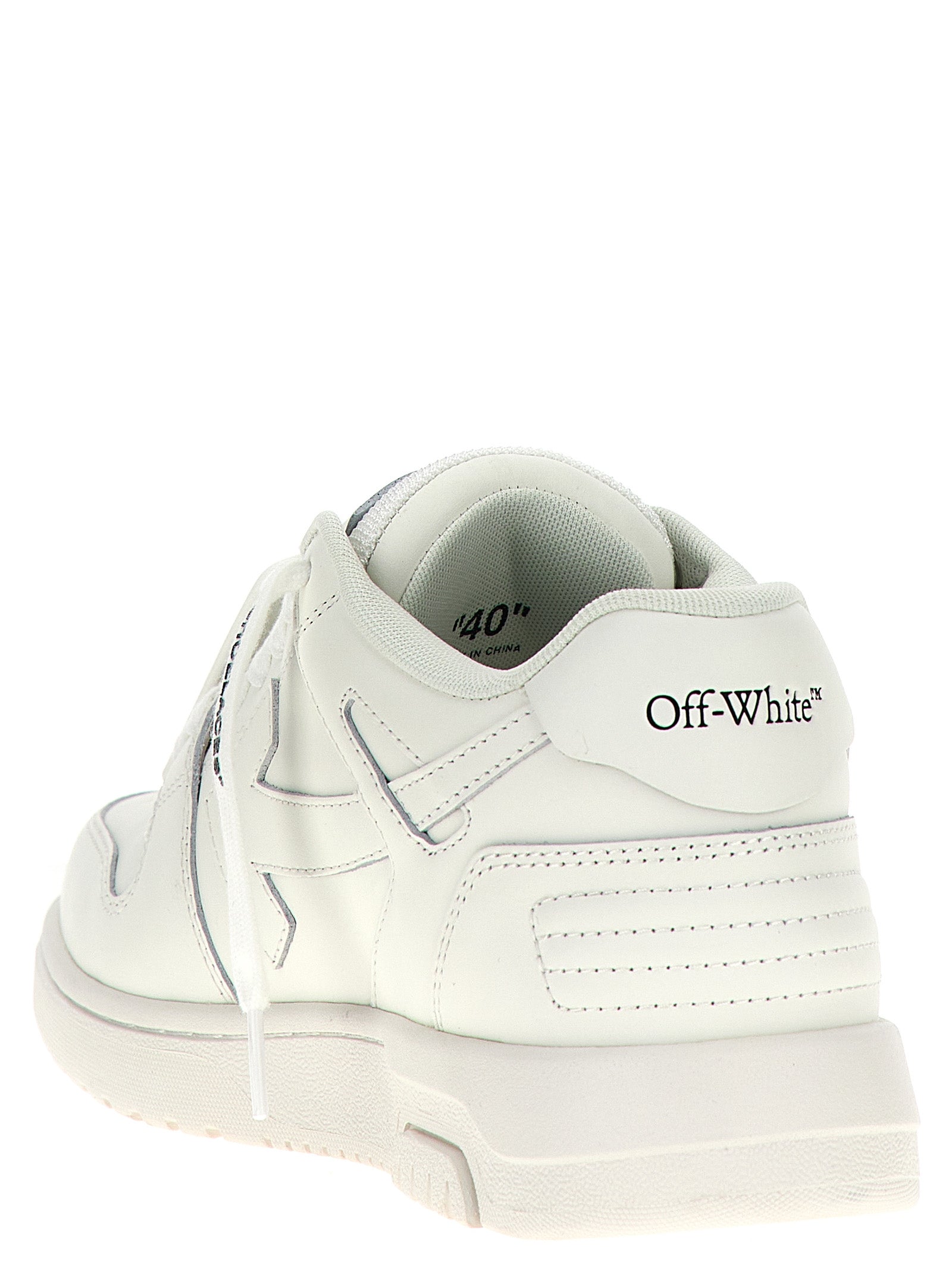 Weiße Kalbsleder Low-Top-Sneaker