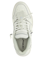 Weiße Kalbsleder Low-Top-Sneaker