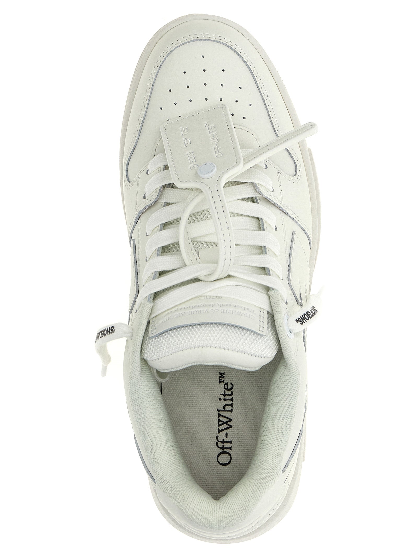Weiße Kalbsleder Low-Top-Sneaker
