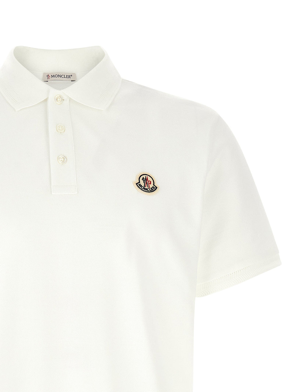 Weißes Poloshirt aus Baumwolle Moncler