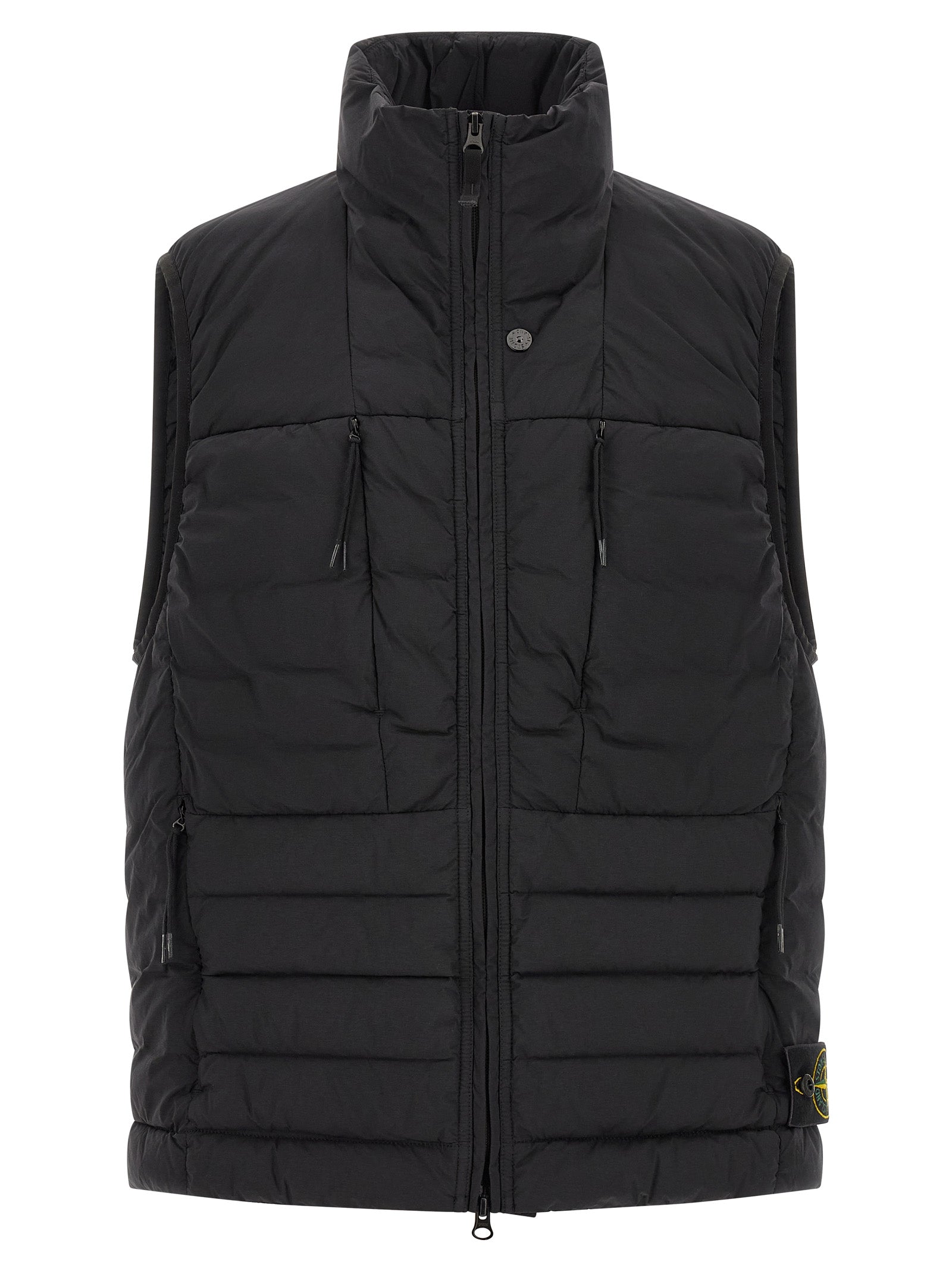 Schwarze ärmellose Jacke aus Polyamid