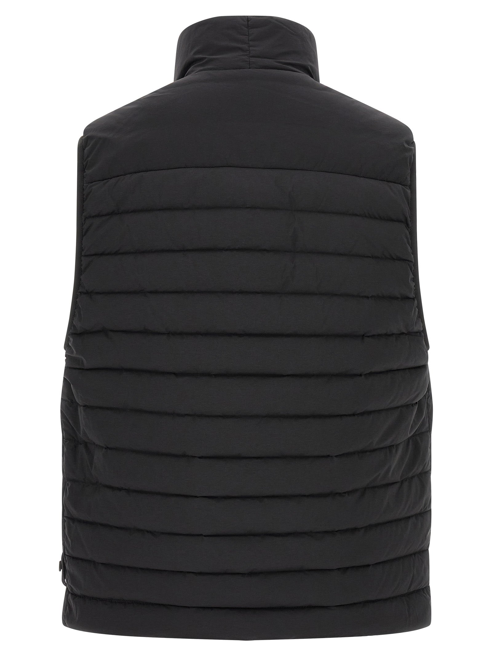 Schwarze ärmellose Jacke aus Polyamid