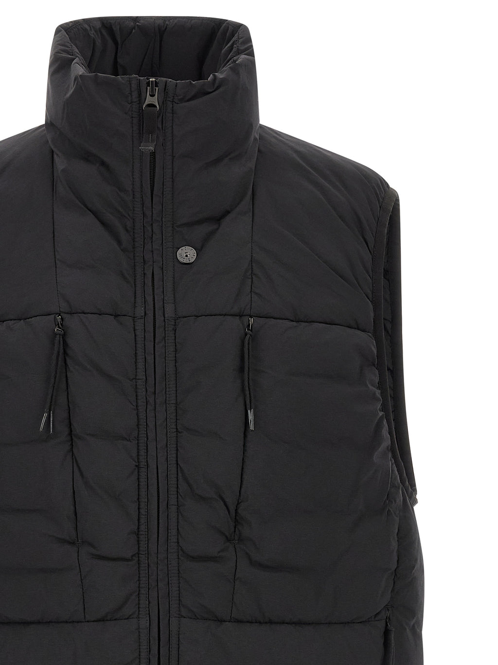 Schwarze ärmellose Jacke aus Polyamid