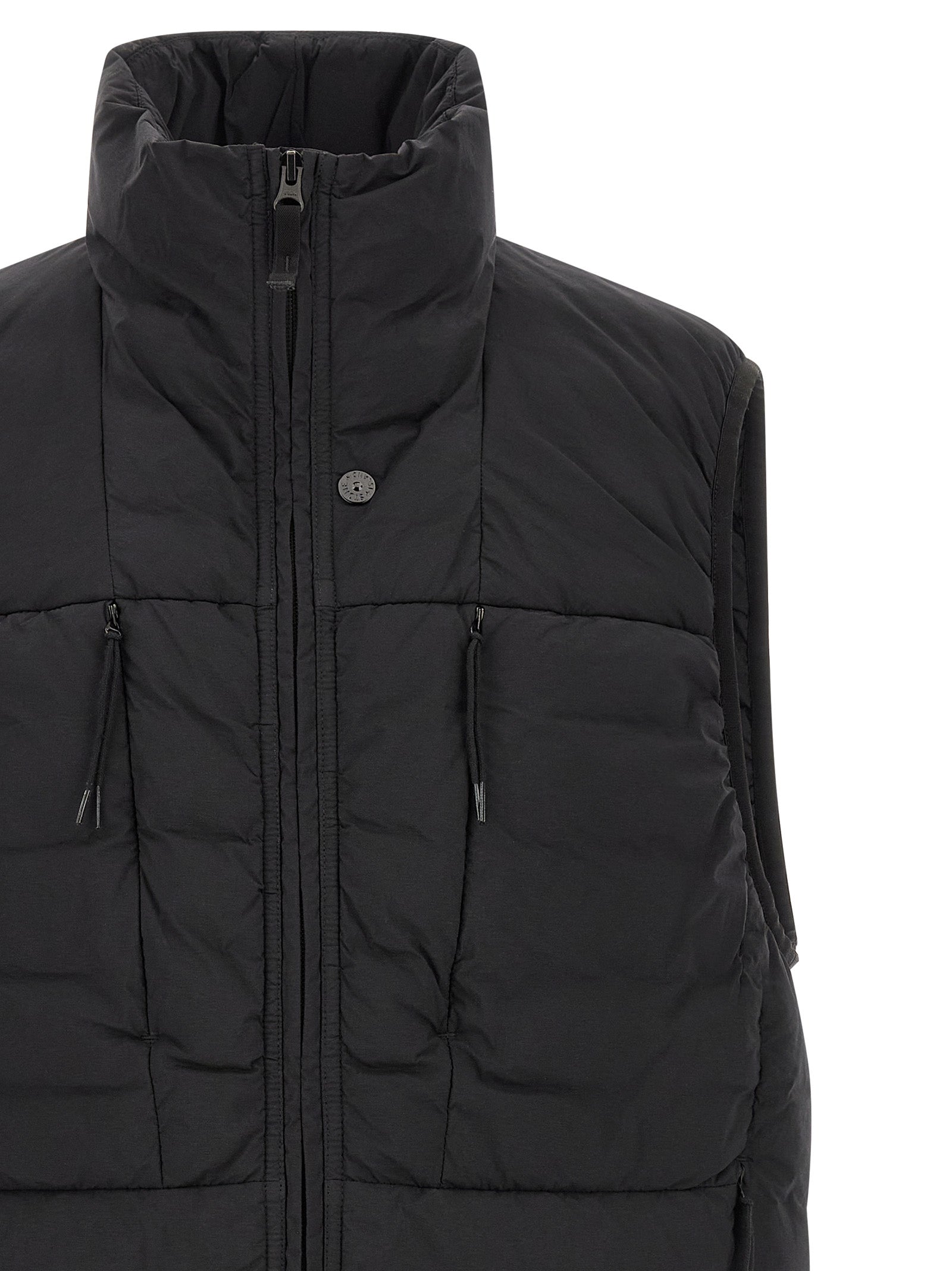 Schwarze ärmellose Jacke aus Polyamid