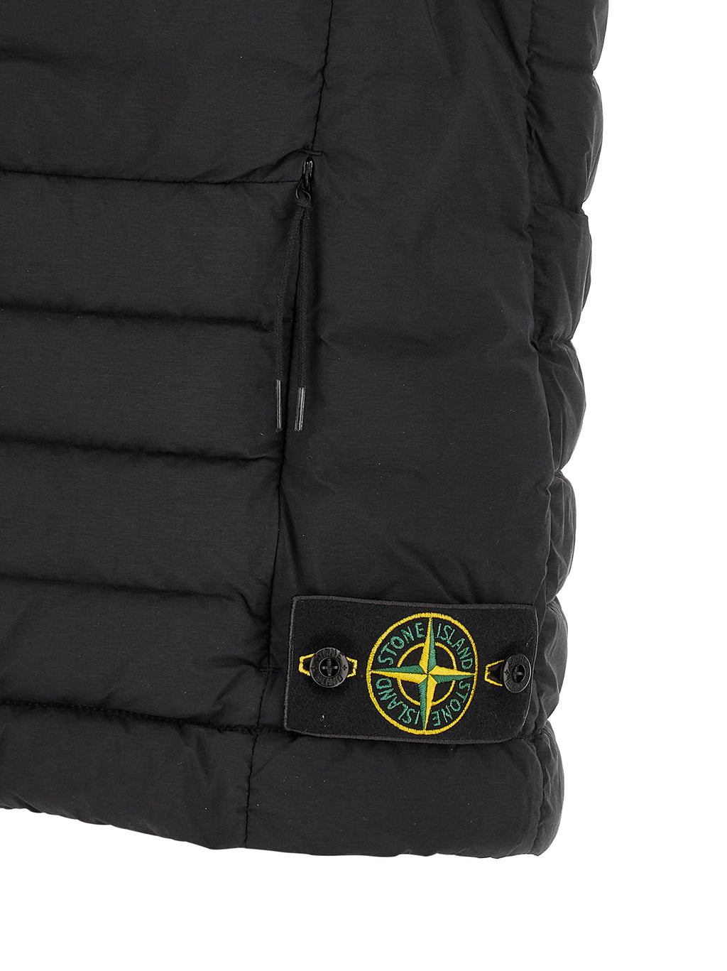 Schwarze ärmellose Jacke aus Polyamid