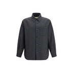 Graue Polyester-Jacke in voller Länge