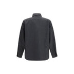 Graue Polyester-Jacke in voller Länge