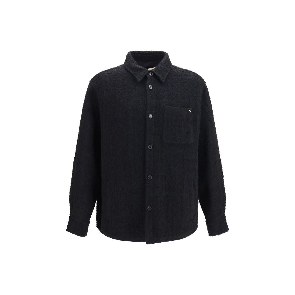 Schwarze Baumwoll-Shell-Jacke