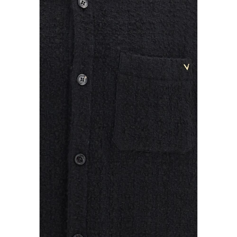 Schwarze Baumwoll-Shell-Jacke